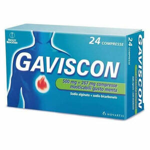Gaviscon - 500 Mg + 267 Mg Compresse Masticabili Gusto Menta 24 Compresse In Blister