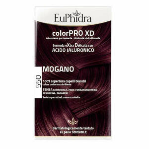  - Euphidra Colorpro Xd 550 Mogano Gel Colorante Capelli In Flacone + Attivante + Balsamo + Guanti