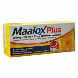 Maalox - 200 Mg + 200 Mg + 25 Mg Compresse Masticabili 50 Compresse