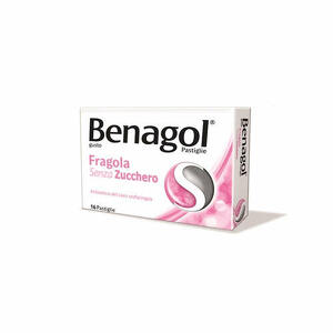 Reckitt Benagol - Pastiglie Gusto Fragola Senza Zucchero 16 Pastiglie