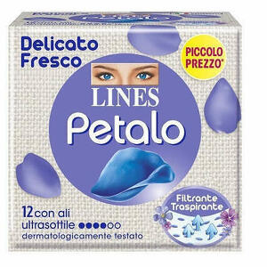  - Lines Petalo Blu Assorbente Con Ali 12 Pezzi