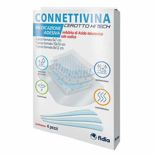 Connettivina - Cerotto Connettivina Hitech 4 Misure Miste 2 Pezzi 6 X 7 Cm + 1 Pezzo 10 X 10 Cm + 1 Pezzo 8 X 12 Cm
