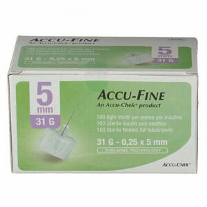  - Ago Per Penna Da Insulina Accu-fine Pen Needle Accu-chek Gauge 31 X 5mm 100 Pezzi