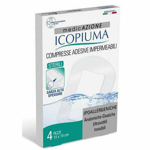  - Garza Compressa Icopiuma Medicata Postoperatoria 10x15 Cm 4 Pezzi