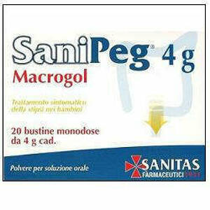  - Sanipeg Macrogol Polvere Per Soluzione Orale 20 Bustinee Da 10 G