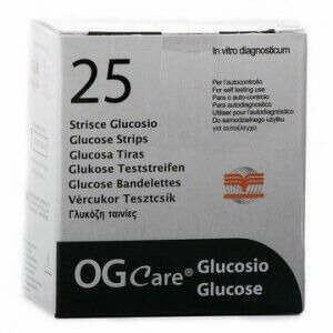  - Strisce Misurazione Glicemia Ogcare 25 Pezzi