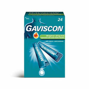 Gaviscon - 500 Mg/10 Ml + 267 Mg/10 Ml Sospensione Orale Aroma Menta24 Bustine Monodose Da 10 Ml