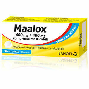 Maalox - 400 Mg+ 400 Mg Compresse Masticabili Senza Zucchero Aroma Limone 30 Compresse