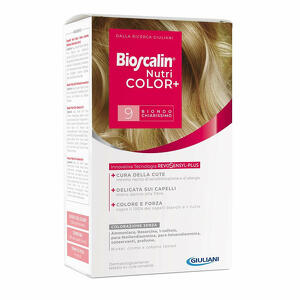 Bioscalin - Bioscalin Nutricolor Plus 9 Biondo Chiarissimo Crema Colorante 40ml + Rivelatore Crema 60ml + Shampoo 12ml + Trattamento Finale Balsamo 12ml
