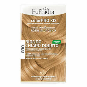  - Euphidra Colorpro Xd 830 Biondo Chiaro Dorato Gel Colorante Capelli In Flacone + Attivante + Balsamo + Guanti