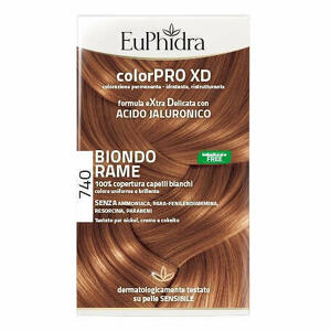  - Euphidra Colorpro Xd 740 Biondo Rame Gel Colorante Capelli In Flacone + Attivante + Balsamo + Guanti