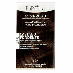  - Euphidra Colorpro Xd 435 Castano Fondente Gel Colorante Capelli In Flacone + Attivante + Balsamo + Guanti