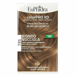  - Euphidra Colorpro Xd 735 Biondo Nocciola Gel Colorante Capelli In Flacone + Attivante + Balsamo + Guanti