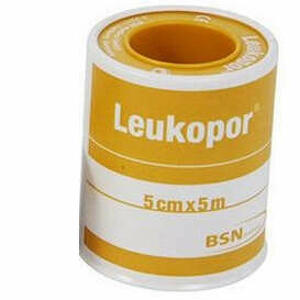 Leukoplast - Cerotto In Rocchetto Leukopor Ipoallergenico Tessuto Non Tessuto Bianco 5x500 Cm