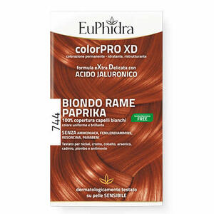  - Euphidra Colorpro Gel Colorante Capelli Xd 744 Paprika 50ml In Flacone + Attivante + Balsamo + Guanti